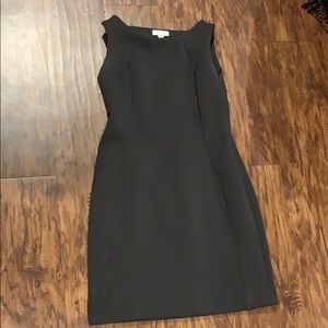 Calvin Klein black shift dress with open back